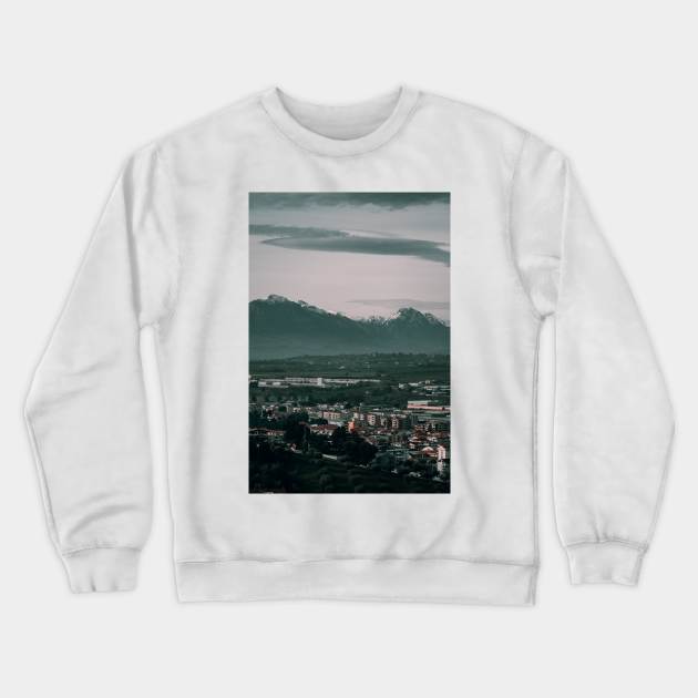 Landscape Snow Mountain Photography Crewneck Sweatshirt by Luigi Veggetti